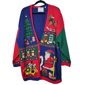 Cárdigan Suéter Vintage Años 90 Marisa Christina II 2X Navidad Kitsch - Imagen 1 de 7