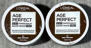 L'Oreal Paris ~ Age Perfect 4 in 1 Tinted Balm ~ #20 Deep ~ 2 Pack - Picture 1 of 2