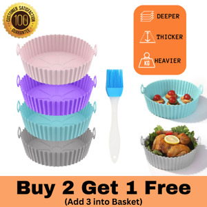 Air Fryer Silicone Pot Baking Basket Reusable Oven Non Stick Liners Microwavable
