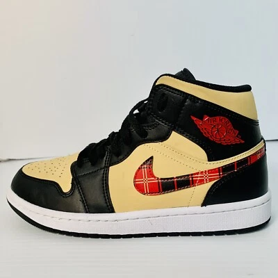 NUEVO-DZ5329-001 Nike Air Jordan 1 Mid Tartan Swoosh Para hombres Tenis Talla EE. UU. 7 Foto 1 de 4