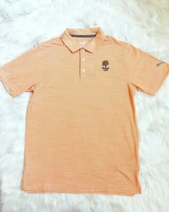 POLO DE GOLF PUMA PARA HOMBRE DRYCELL CADDIE A RAYAS NARANJA VIBRANTE BREZO TALLA S ¡NUEVO CON ETIQUETAS!¡! - Imagen 1 de 3