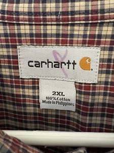 Carhartt Camicia Abito Plaid Durevole Lunga SL Tasca con Bottoni Uomo Taglia 2XL - Foto 1 di 9