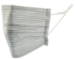 Fashion 2-ply Adult Cotton Fabric Grey Stripe Mask - Picture 1 of 3