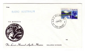 Apollo 17 Support Radio Australia Melbourne pmk Cover - Picture 1 of 1