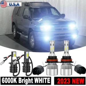 For Nissan Xterra 2000 2001 6000K 4x Front LED Headlight + Fog Light Bulbs Combo - Picture 1 of 12