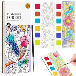 Watercolor Painting Books Pocket Watercolor Painting Coloring Kit Paint with ... - Picture 1 of 7