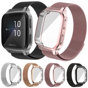 Watch Case + Strap For Garmin Venu SQ 1/SQ 2 Music Milanese Wrist Band TPU Cover - Picture 1 of 50