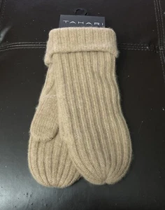 Guantes de cachemir Tahari de 2 capas talla única unisex marrón claro OH nuevos con etiquetas - Imagen 1 de 5