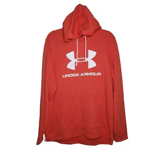 Under armour Hoodie Herren XL orange mit weißem Logo Spruch Grafik Kordelzug - Bild 1 von 11