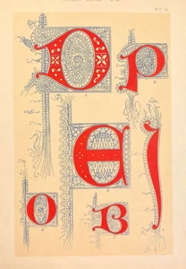 Alphabet Buchstaben 15. Jahrhundert aus Harleian Manuskript im British Museum 86 - Bild 1 von 3
