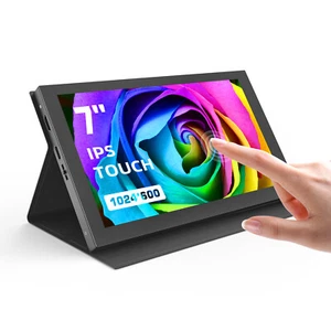 7“ HDMI IPS Touch Monitor Touchscreen Display 1024x600 Screen for Raspberry Pi 5 - Picture 1 of 8