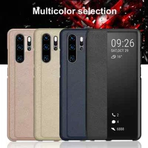 Smart View Window Flip Cover Leather Case For Huawei P40 P30 P20 Pro Lite Mate40 - Picture 1 of 20