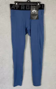 LAFROI Men's Jiu Jitsu Quick Dry Cool Compression Fit Tights Blue Medium NWT's. - Picture 1 of 9