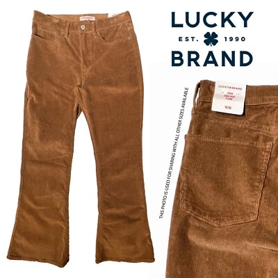 Lucky Brand Wmn Stevie High Rise Flare 2-Way Stretch Corduroy Pants Roast Pecan - Image 1 of 4
