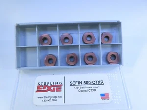 NEU BOX (8 STCK.) STERLING EDGE SEFBIN 500-CTXR 1/2" RÜCKZUGHARTMETALLEINSÄTZE - Bild 1 von 3