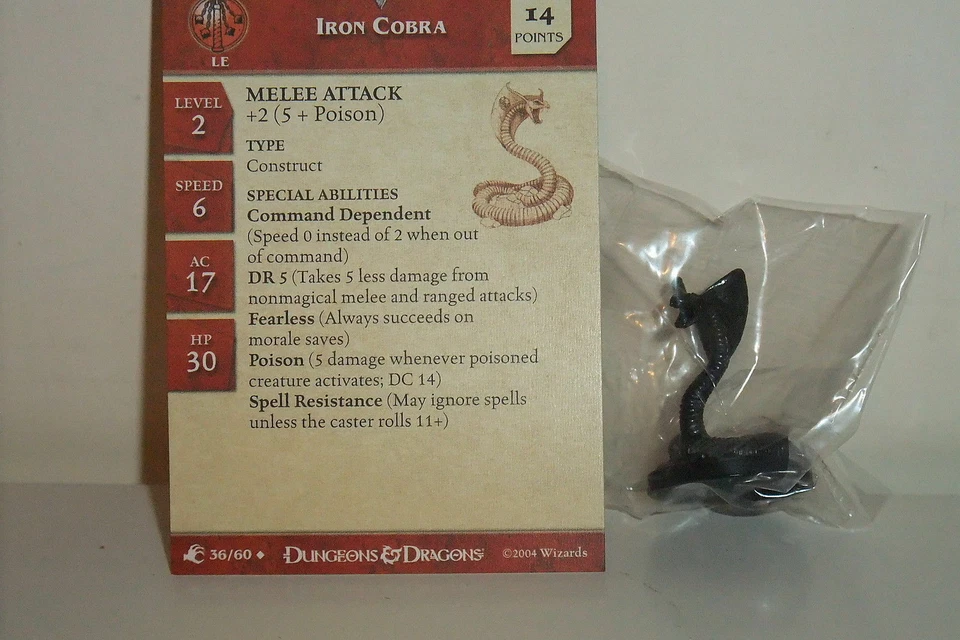 Dungeons & Dragons Miniatures - IRON COBRA Aberrations + Card (Cod. D&D 61) -...