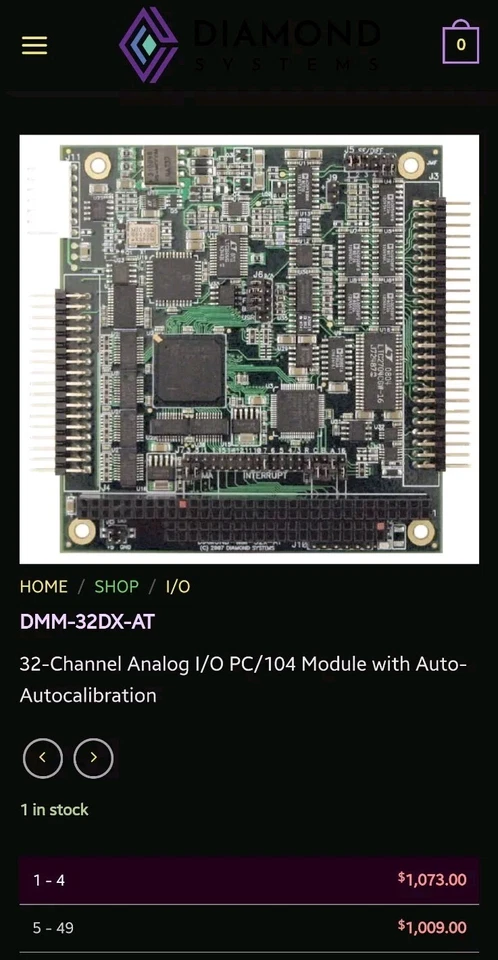Módulo de E/S analógico Diamond-MM-32X-AT de 32 bits con sistemas de diamante de autocalibración Foto 1 de 4