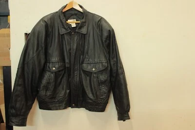 Vintage Chevrolet Master Technician Award Zip Up Black Leather Jacket XL - Image 1 of 4