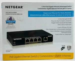 Netgear GS305P-100NAS ~ 5-Port PoE Gigabit Ethernet Unmanaged Switch New Sealed - Picture 1 of 10