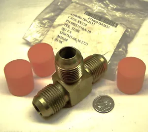 DANA MS51510A10 NOS 5/8" 37* FLARE TEE 7/8-14 T 2-7/8"L 1-15/16"H 15/16"W STEEL - Picture 1 of 12