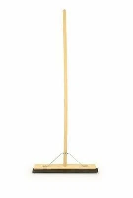 THE DUSTPAN AND BRUSH STORE 18" RUBBER FLOOR SQUEEGEE WITH WOODEN HANDLE & METAL STAY HEAVY DUTY INDUSTRIAL