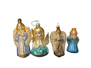 Vintage mundgeblasene Engel Ornamente | 4er Set Weihnachtsdeko aus Glas - Bild 1 von 5