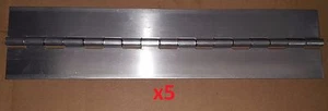 5 pc .090 Aluminum Piano Hinge 17 x 4 Heavy Boat/Door/Sheet Metal Continuous DIY - Picture 1 of 1