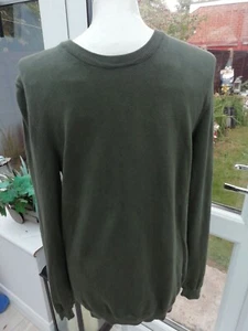 Asos Mens Jumper Size XL bottle green crew neck - Picture 1 of 3