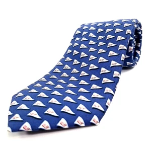 Vineyard Vines Luxus Krawatte gebunden an eine Sache Wal Flagge Seidenkrawatte USA 60" x 3,5" - Bild 1 von 9