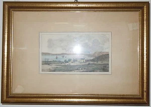 DELIZIOSO PAESAGGIO CON CORNICE DORATA, MARINA ACQUERELLATA-BARCHE - Bild 1 von 1