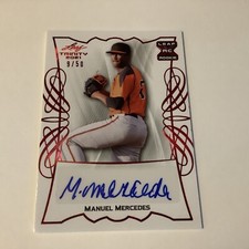 2021 Leaf Trinity Base Auto Red /50 Manuel Mercedes #BA-MM1 Auto