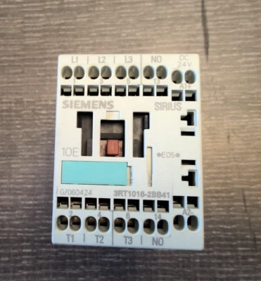SIEMENS 3RT1016-2BB41 CONTACTOR AC-3 4KW/400V  1NO | DC 24V | 3POLE (USED) - Imagem 1 de 4