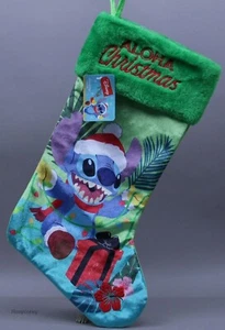 Disney Christmas Lilo & Stitch 20 in Verde Punto de Santa con Medias de Regalos Nuevo con Etiquetas - Imagen 1 de 1