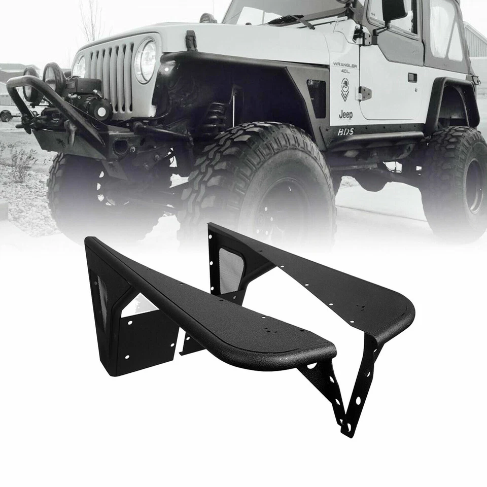 2x Guardabarros delantero de acero todoterreno guardabarros protector blindado para Jeep Wrangler TJ 1997-2006 Foto 1 de 4