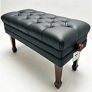 Steinhoven CONCERTO Adjustable Double Piano Bench , Book Storage Polished Walnut