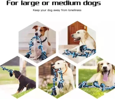 狗绳玩具适用于中型、大型狗、狗咀嚼玩具适用于侵略性咀嚼者 2 英尺 — 第 1/4 张图片