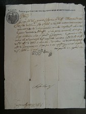 Lettera Manoscritta su Carta da bollo del 1639 con Sigillo a secco e firma