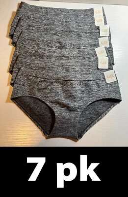 7pk GB GB19P855 Juniors Seamless Hipster Panties, Heather Grey Size S - Image 1 of 4