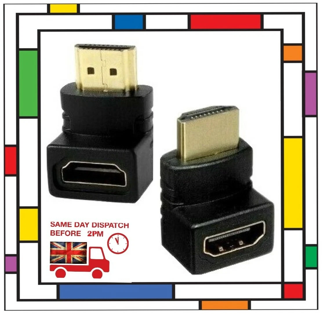 Hdmi 90 Grados Cable HDMI ángulo Recto 90 Grados – Dorado, Alta Velocidad, Para TV, PS4, Xbox, Sky Cable HDMI PS4 Xbox Sky