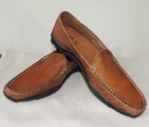 Allen Edmonds "ELDORADO" Men's Driving Mocs Brown Natural Bison Leather Sz 9B - Picture 1 of 7