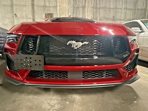 Front Bumper Tow Hook License Plate Mount Bracket For Ford Mustang GT 2024-2025 - Picture 1 of 24