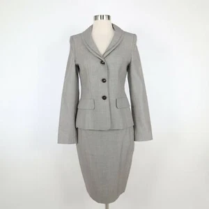 ESCADA Skirt Suit Blazer Jacket US2/4 D34 Wool Tailored Ivory Black Red Career - Picture 1 of 12
