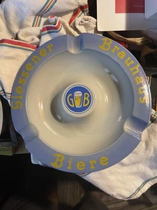 Vintage Cigar Ashtray Giessener Brauhaus Germany Advertising 9” Beer Bar - Picture 1 of 4