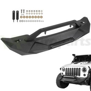 Offroad Heavy Duty Front Bumper with Winch Plate for Jeep Wrangler JK 2007-2018 - Picture 1 of 11