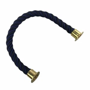 Cuerda de barrera de línea suave negra de 40 mm desparasitada en azul marino x 1 m c/w extremos de copa de latón - Imagen 1 de 4
