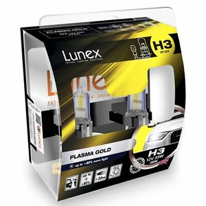 2x Lunex H3 Plasma Gold Halógeno + 80% más de luz 2800K - Picture 1 of 3
