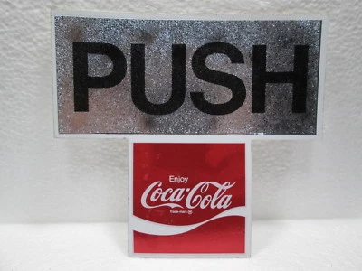 ORIGINAL enjoy Coca~Cola - "PUSH" RESTAURANT or STORE DOOR STICKER/DECAL - Image 1 of 4