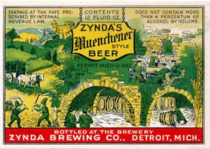 ZYNDA BRAUEREI BIER ETIKETT T-SHIRT DETROIT MICHIGAN SMALL-XXXLARGE (F) - Bild 1 von 1