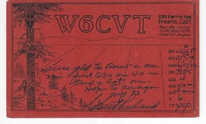 QSL 1932 Fresno CA Funkkarte - Bild 1 von 1
