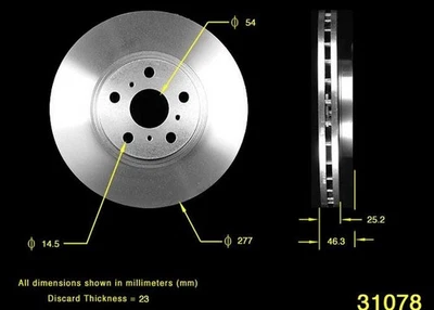 Rotor de freno de disco Bendix PRT1687 BENDIX para Toyota Celica 90-93 Foto 1 de 4